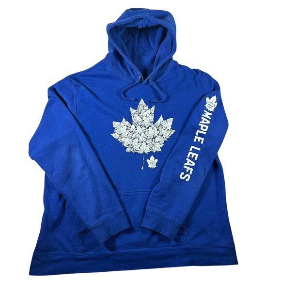 Toronto Maple Leafs Graphic Hoodie Men’s XXL Fanatics NHL Hockey Blue Fleece Y2K - Picture 2 of 10